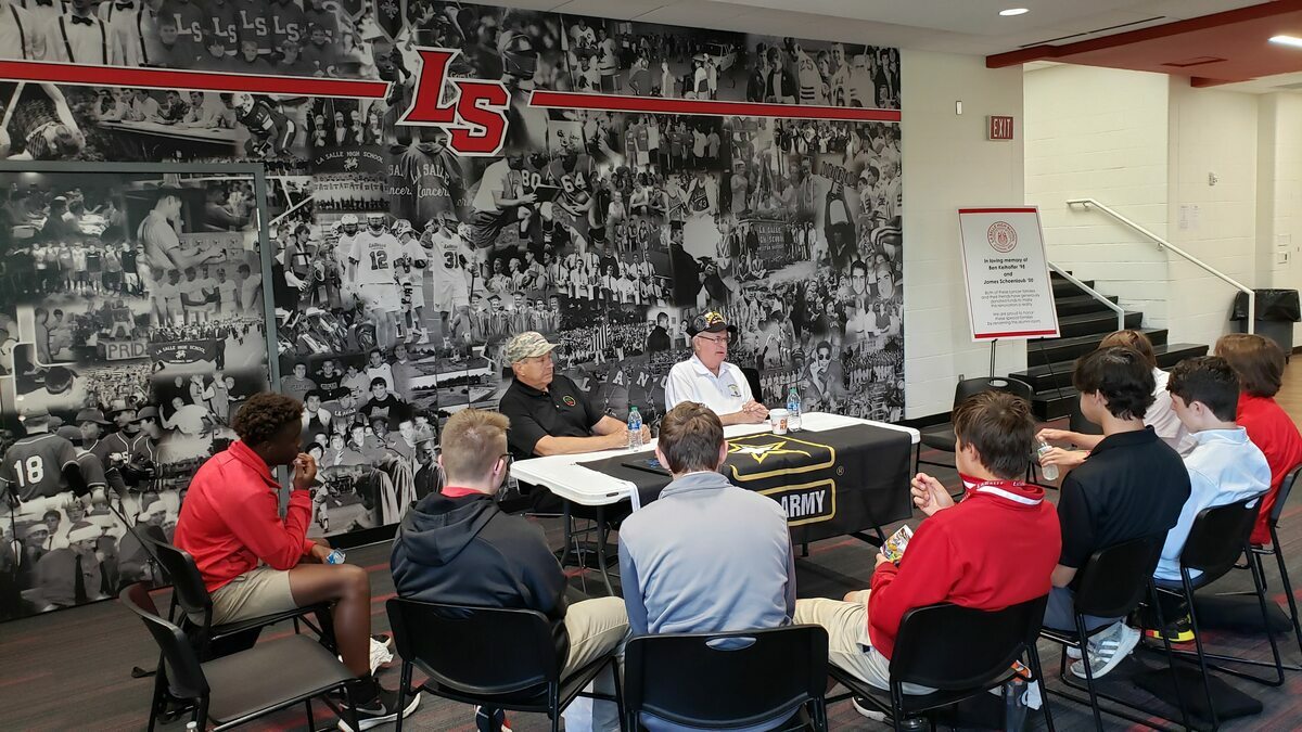 Lancer Veterans speak to the freshman